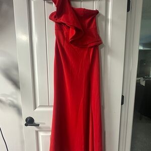SHEIN Vibrant Red One-Shoulder Dress